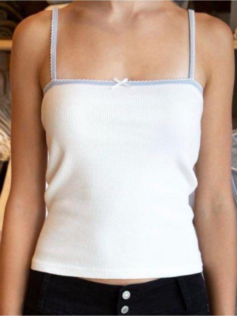 Brandy Melville rare blue bow tank